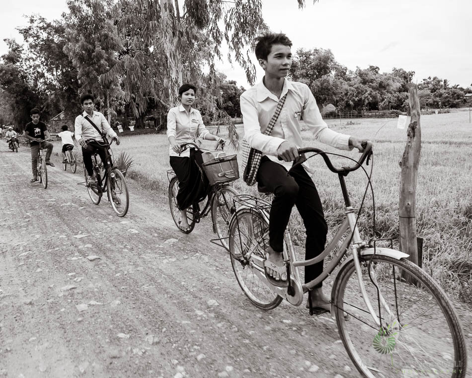 Cambodia, Siam Reap, Biking, Teenagers, school